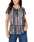 Printed Ruffled Peasant Top